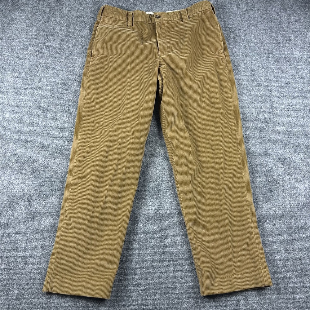 L.L. Bean Pants Mens‎ 36x29 Beige Corduroy Chino Classic Fit Straight Leg Casual